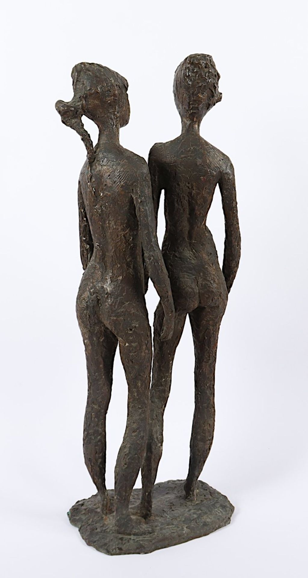 PASCH, Clemens (1910-1985), "Zwei Freundinnen", Bronze, H 57, auf der Plinthe signiert - Bild 3 aus 4