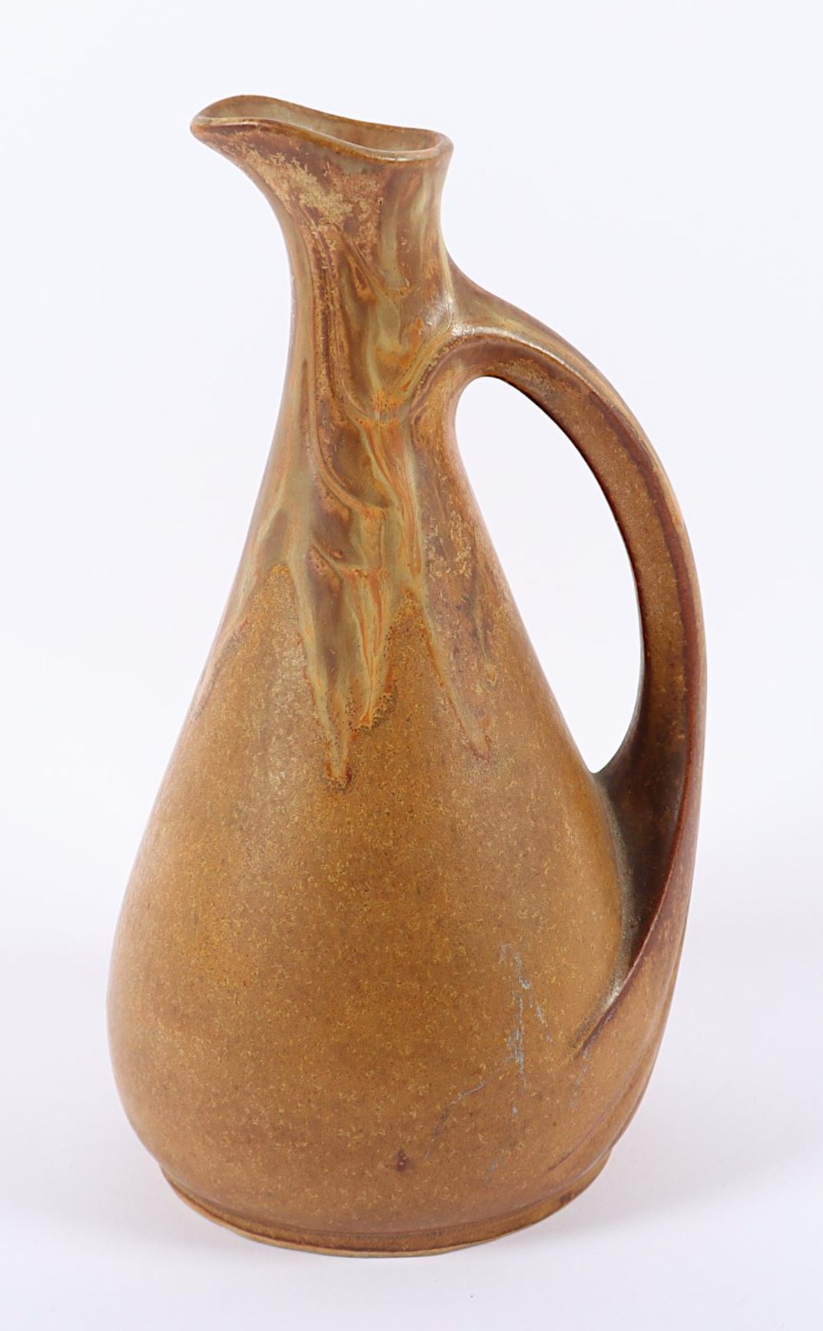 KARAFFE, Keramik, braune Verlaufsglasur, H 24, DENBAC, um 1920