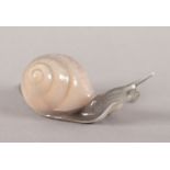 FIGUR "SCHNECKE", naturalistisch staffiert, L 10, best., BING UND GRONDAHL, KOPENHAGEN, 20.Jh.