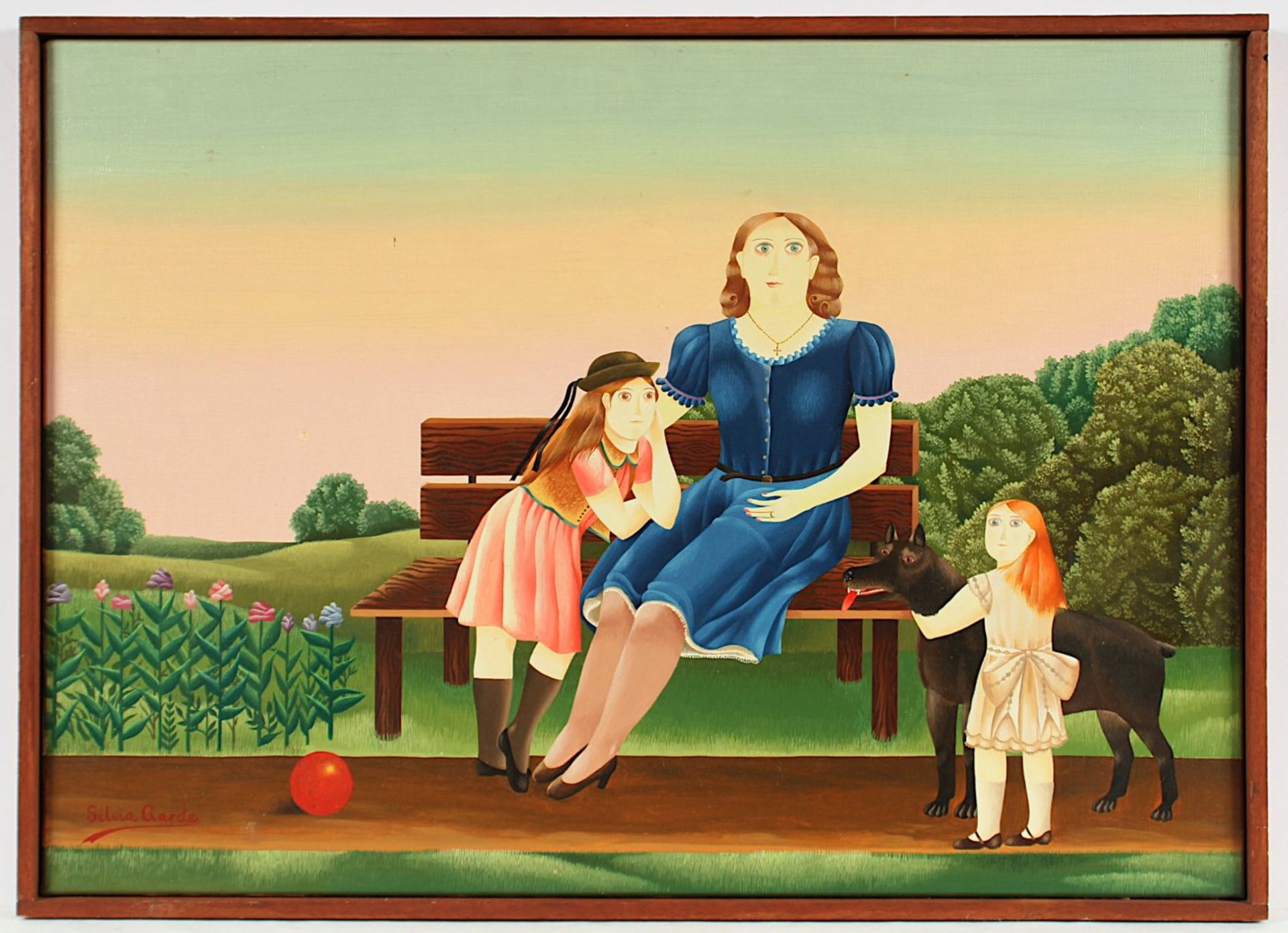 GARDE, Silvia (*1943), "Drei Schwestern", Öl/Lwd., 50 x 70, unten links signiert, verso