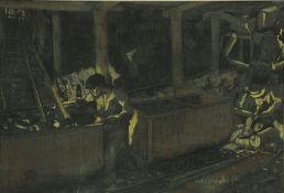 VAN ASSENDELFT, Cornelis Albert (1870-1945), "Unter Tage", Pastell/Papier, 32 x 47 (