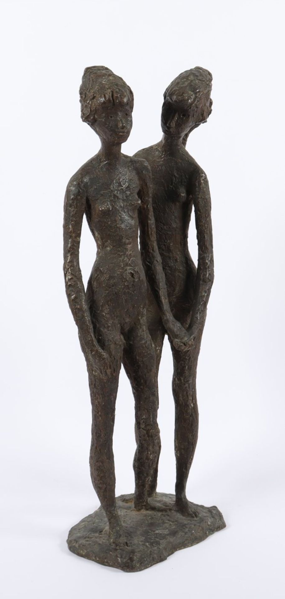 PASCH, Clemens (1910-1985), "Zwei Freundinnen", Bronze, H 57, auf der Plinthe signiert - Bild 2 aus 4