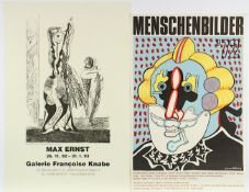 ERNST, Max, Simon Dittrich, zwei Plakate, Offsets, leicht besch., ungerahmt