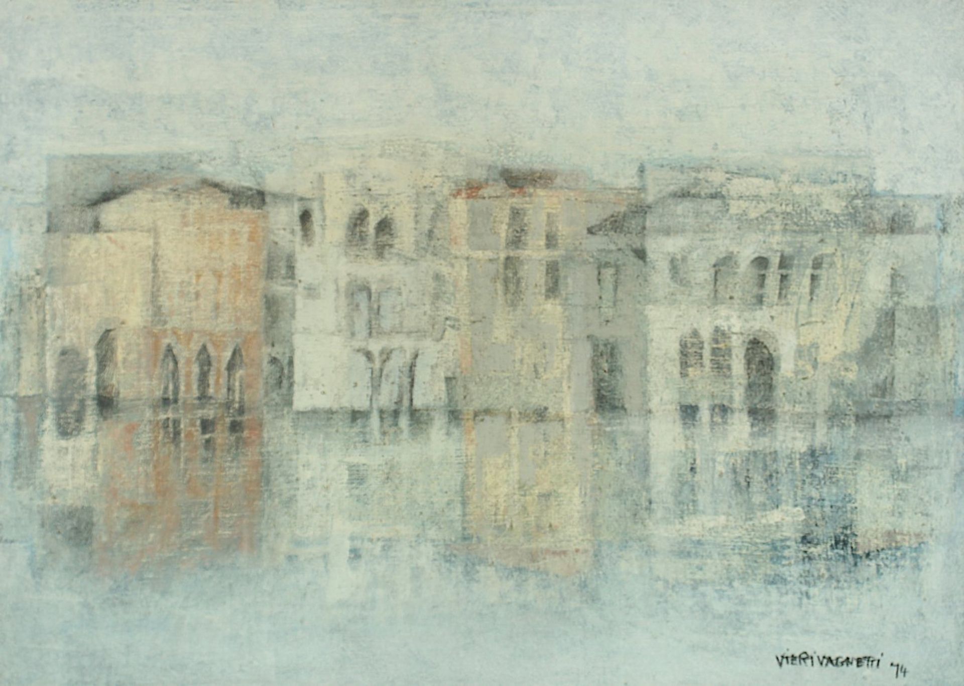 VAGNETTI, Vieri, "Ansicht aus Venedig", Öl-Mischtechnik/Lwd., 50 x 70, unten rechts signiert, R. - Image 2 of 3