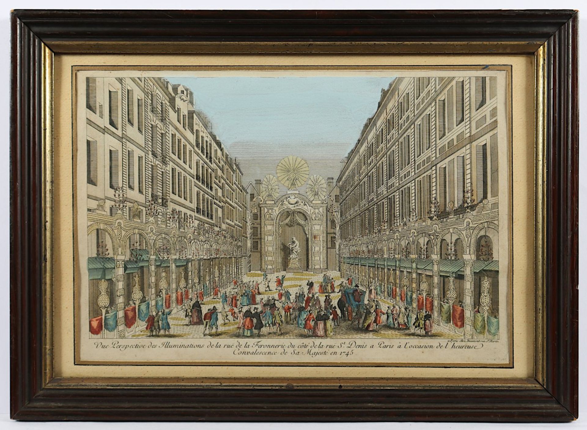 PARIS RUE ST. DENIS, "Vue perspective des illuminations de la rue de la Feronnerie du côté de la rue