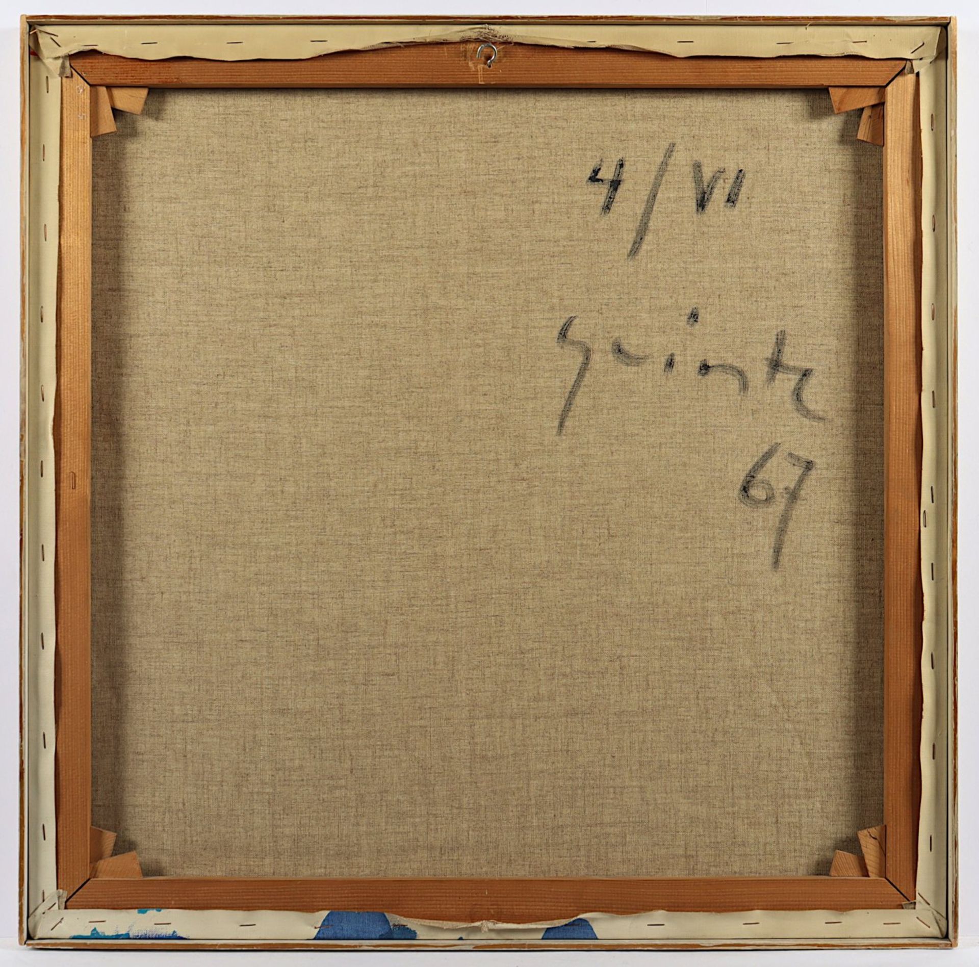 QUINTE, Lothar, "o.T.", Serigrafie/Lwd., 69 x 69, verso signiert und datiert '67, nummeriert 4/VI, - Bild 2 aus 2