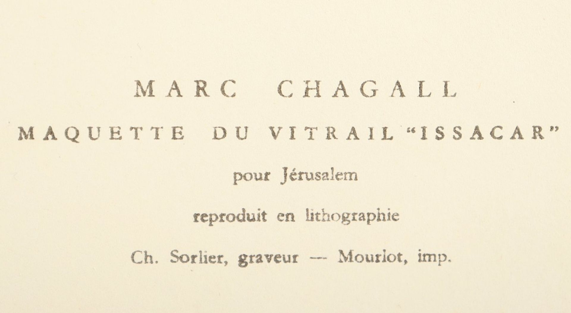 CHAGALL, Marc, "Der Stamm Issachar", Original-Farblithographie auf Velin mit Wasserzeichen "Arches", - Bild 4 aus 4