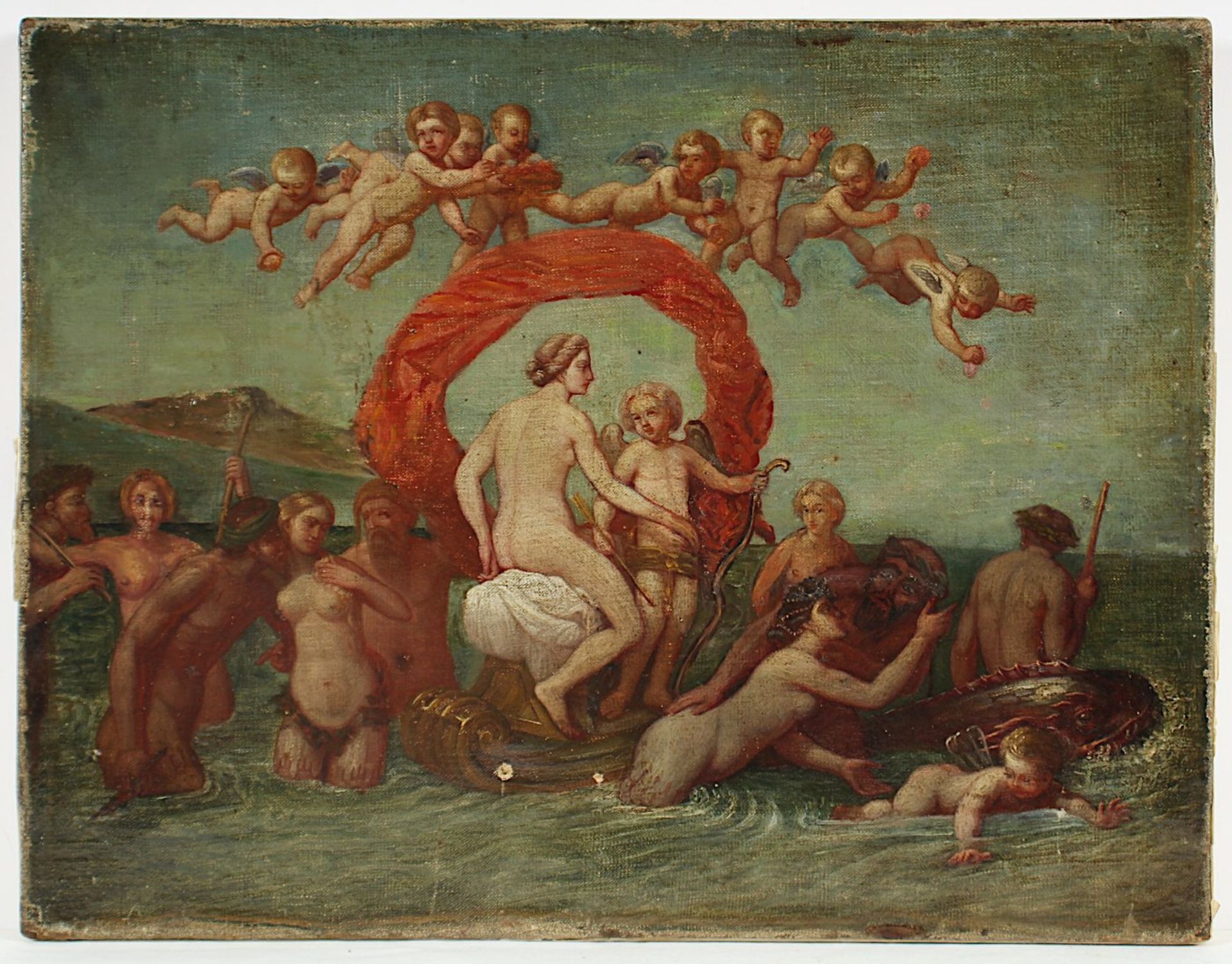 ALBANI, Fancesco (1578-1660), Nachfolge/Schule, "Triumph der Amphitrite", Öl/Lwd., 27,5 x 35, besch. - Image 3 of 4