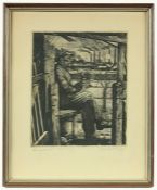 KITZIG, Alfred (1902-1964), "Feierabend", Originalradierung, 30 x 24,5, handsigniert, R.