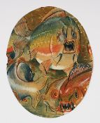 REICHEL, Hans (1892-1958), "Piranhas", Aquarell/Papier, 25 x 19,5, besch., unten links