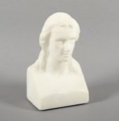 BÜSTE, Alabaster, H 15,5, gemarkt, GOLDSCHEIDER, um 1920/30