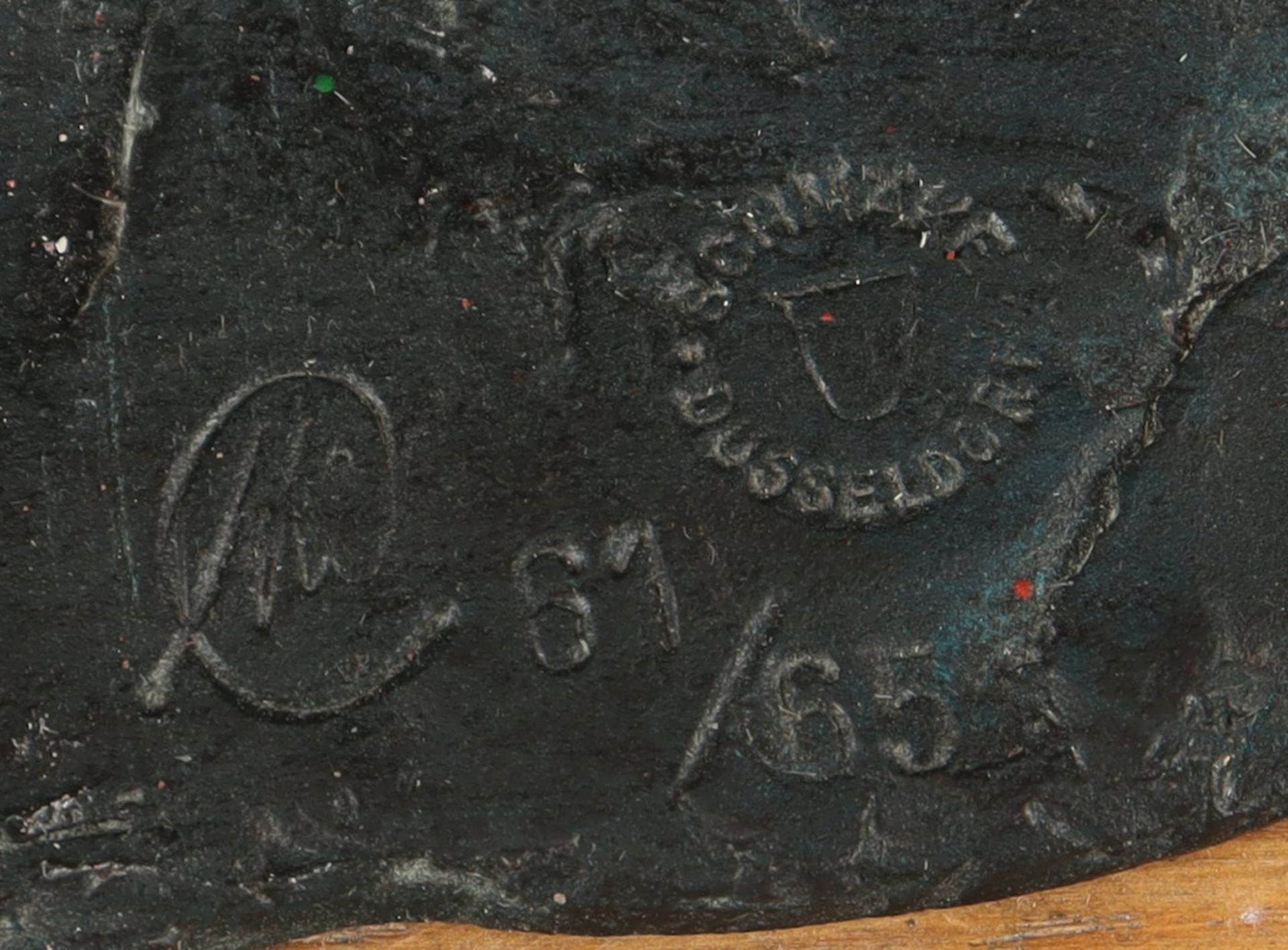 LÜPERTZ, Markus, "Harlekin", Bronze, farbig patiniert, H 22, Holzsockel, monogrammiert 61/65, - Bild 4 aus 5