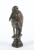 PETSCHAFT ALS MARABU, Bronze, H 8,5, DEUTSCH, um 1920