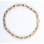 ARMBAND, 585/ooo Weißgold und Gelbgold, L 20, 15g