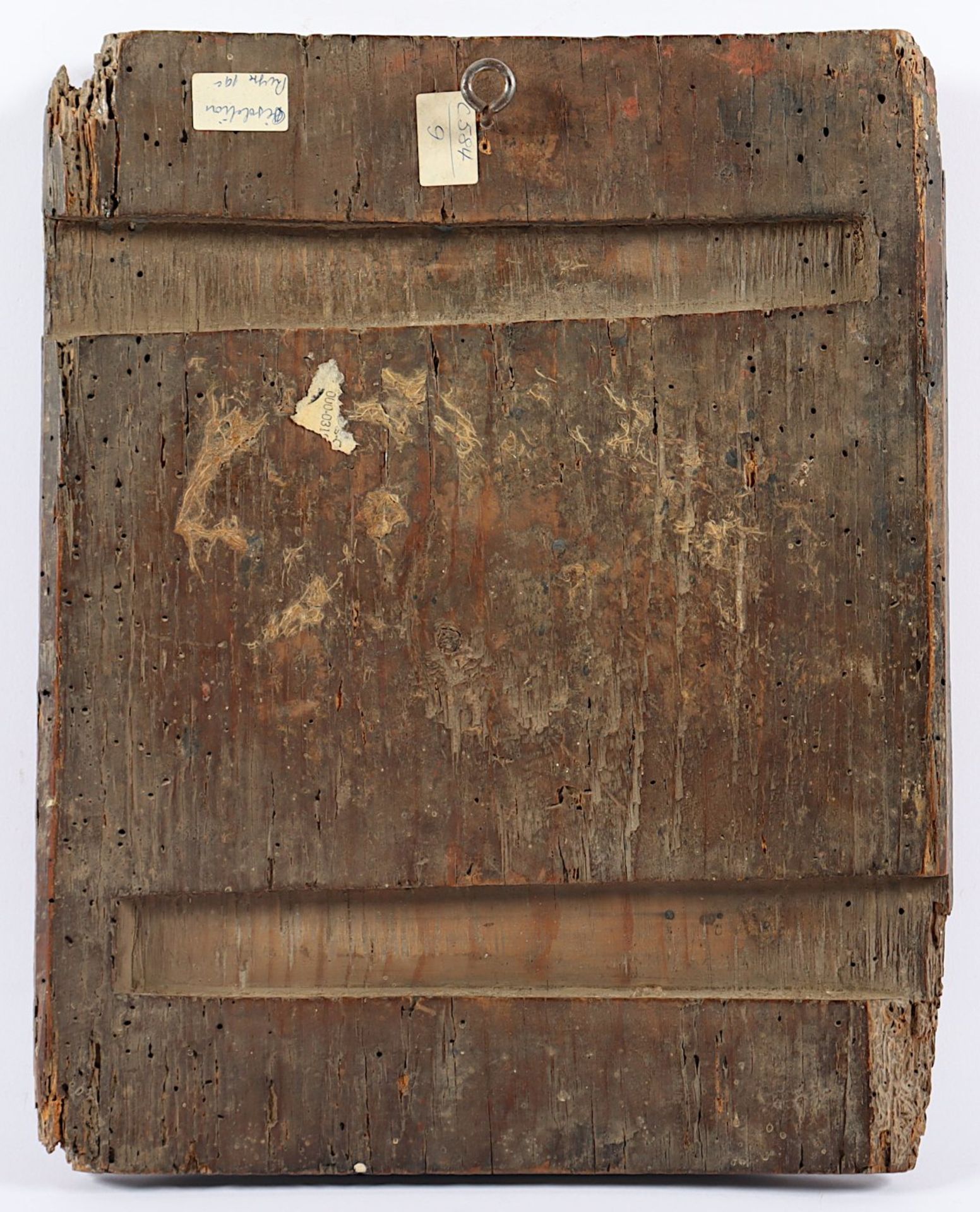 IKONE, "Gottesmutter", Tempera/Holz, 30 x 23,5, stark besch., RUSSLAND, 19.Jh. - Bild 2 aus 2