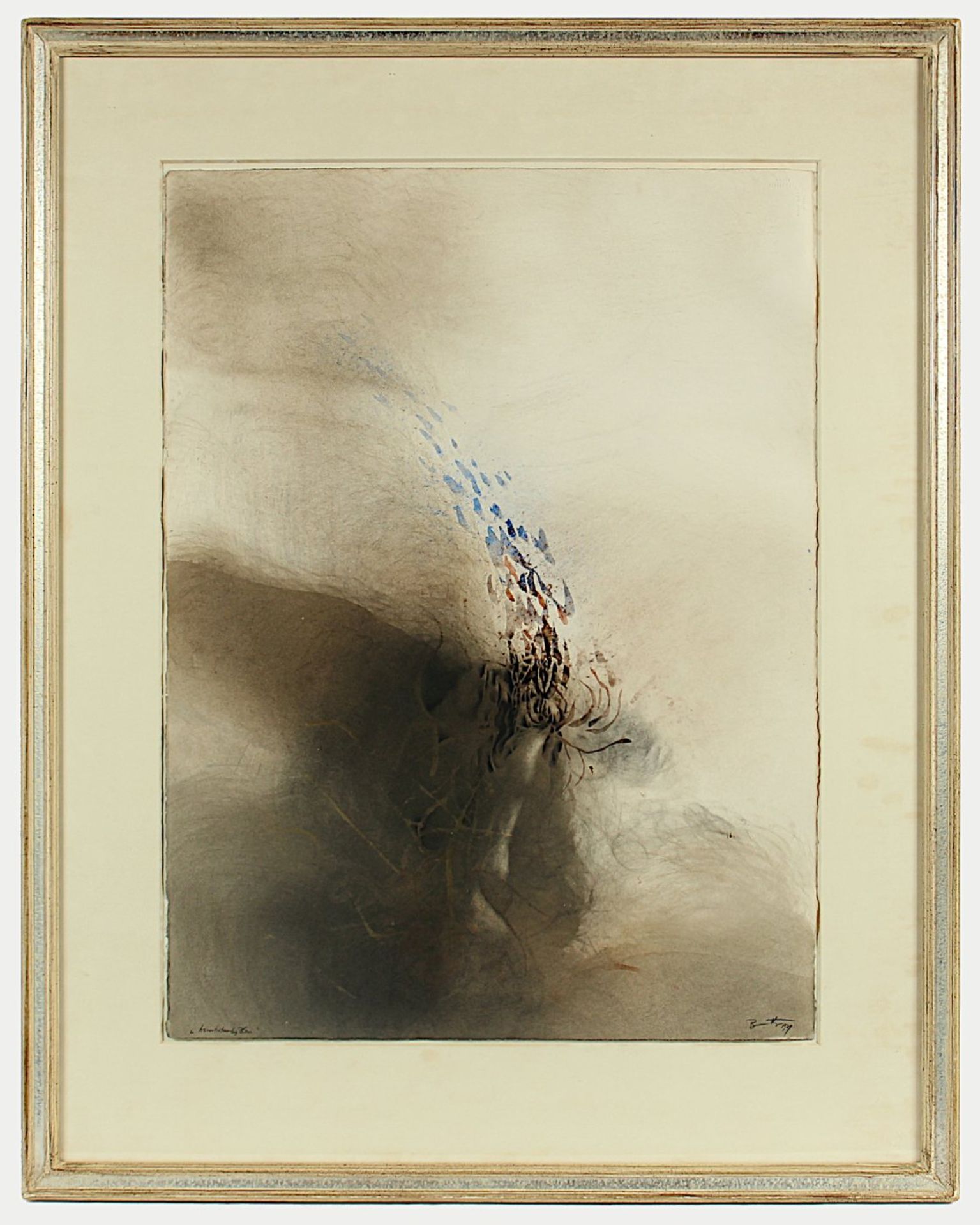 BRANDSTÄTTER, Karl, "hervortretendes Blau", Aquarell/Papier, 75 x 57, unten rechts signiert und - Image 2 of 3