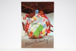 OLDENBURG, Claes, "Houseball", Multiple (Kunstpostkarte in Farboffset), 15 x 10,5 handsigniert,