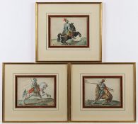 DE GHEYN, Jacques II, Musketiere, 3 kolorierte Stiche, 15,5 x 19,5, 17.Jh., R.