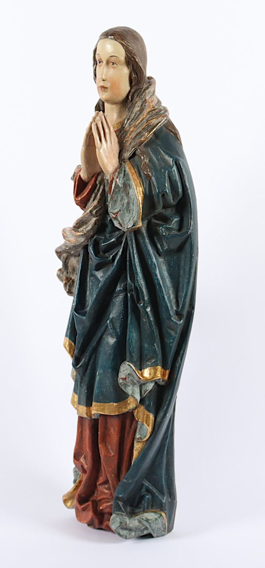 BETENDE MADONNA, Holz, geschnitzt, farbig gefasst, H 64, DEUTSCH, 19./20.Jh. - Bild 2 aus 4