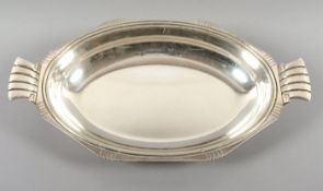 ART DECO-BROTSCHALE, Metall, versilbert, L 41, gemarkt, GALLIA/CHRISTOFLE, um 1920