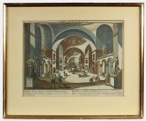 GUCKKASTENBLATT, "Le temple de Diane d'Ephese", kolorierter Kupferstich, 28 x 41, von J.B. PROBST,