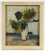 KÖSTER, Karl (1883-1975), "Stilleben mit Sonnenblumen", Öl/Hartfaser, 60,5 x 50,5, unten links