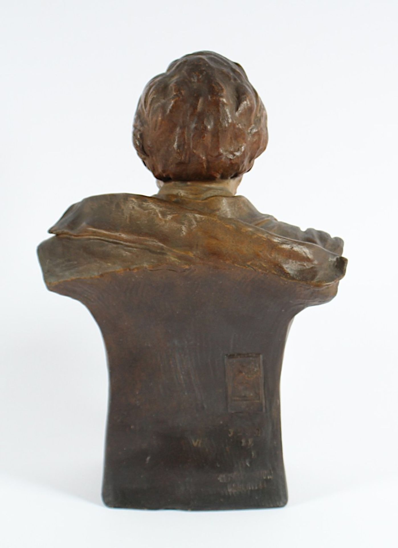 BÜSTE RICHARD WAGNER, Keramik, patiniert, H 31, bez. "Rosé", Entwurf Albert Dominique ROSÉ, - Bild 3 aus 5