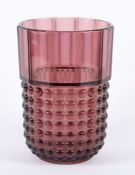 ART-DÉCO-VASE, violett getöntes Glas, H 21, gemarkt, VAL SAINT LAMBERT, um 1940