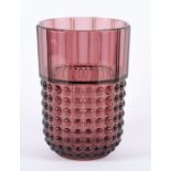 ART-DÉCO-VASE, violett getöntes Glas, H 21, gemarkt, VAL SAINT LAMBERT, um 1940