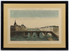 PARIS - VUE PRISE DU PONT NOTRE-DAME, kolorierter Kupferstich, 25 x 39,5, 18.Jh., R.