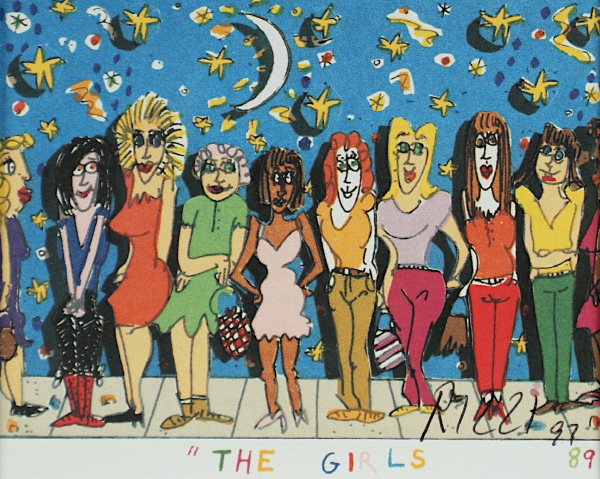 RIZZI, James, "The girls", Farboffset (Kunstpostkarte), 10 x 15, handsigniert, R.