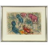 CHAGALL, Marc, "Der Dompteur, die Dompteuse und die Löwen", Original-Farblithografie, 42,5 x 65, aus