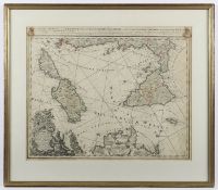 MITTELMEERINSELN, "Li regni di Sicilia, e Sardegna...", grenzkolorierter Kupferstich, 43 x 56, bei