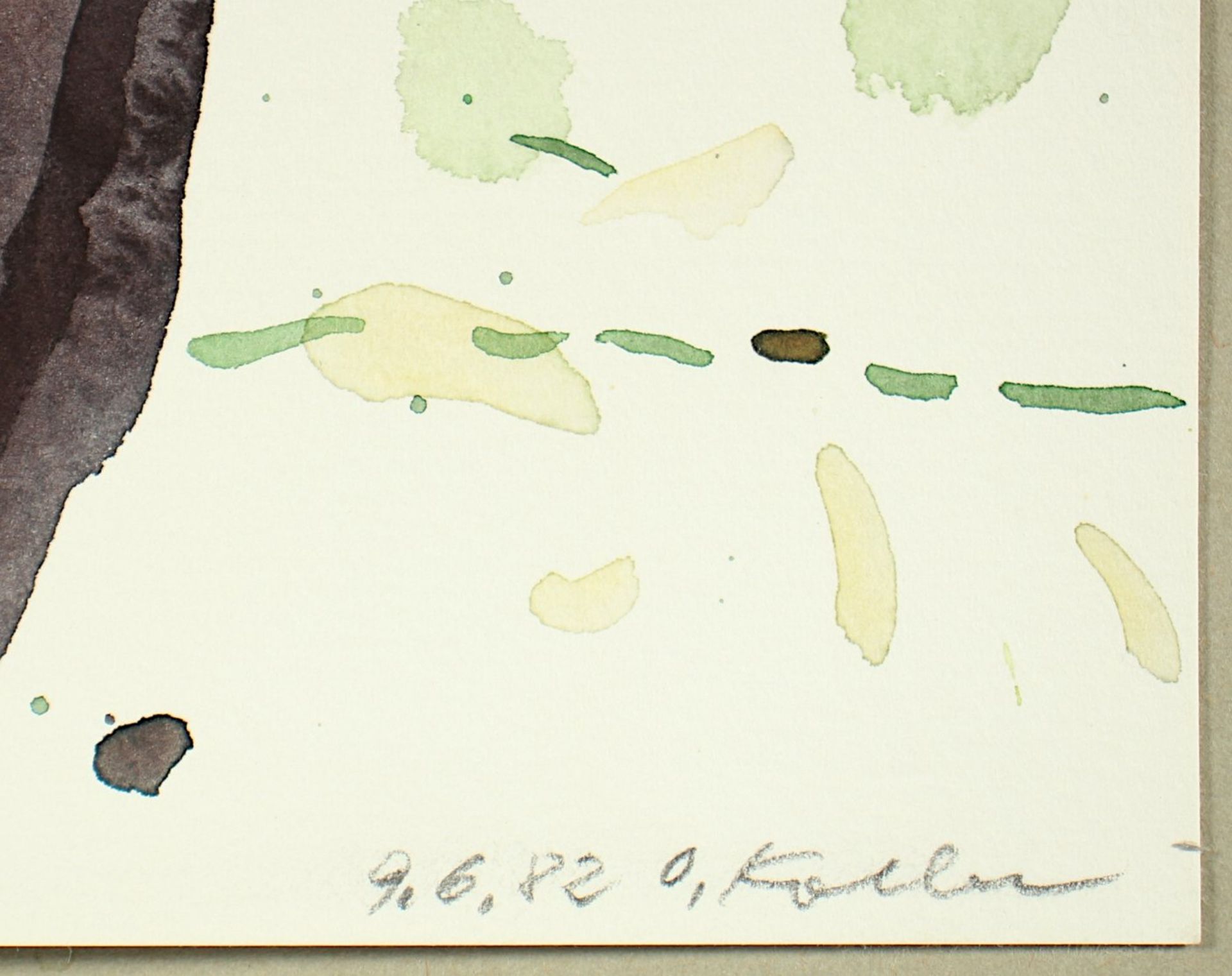 KOLLER, Oskar, "Blumentopf", Aquarell/Papier, 38 x 27,5, handsigniert und datiert '82, ungerahmt - Image 3 of 3