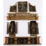ITALIEN A.17.JH., "Fragmente eines frühbarocken Altars", bestehend aus acht Tafelbildern, Öl/Holz,