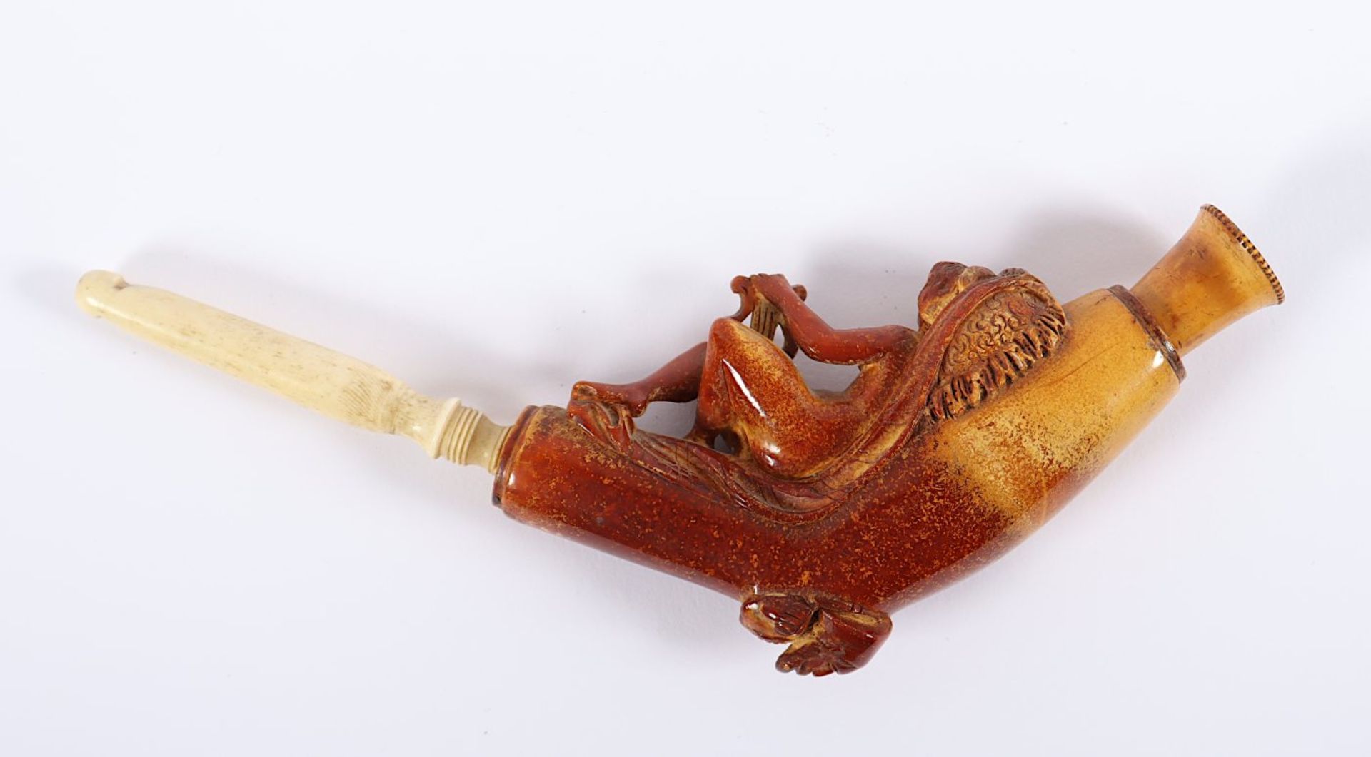 PFEIFENKOPF, Meerschaum, figürlich beschnitzt, L 11,5, 2.H.19.Jh. - Bild 2 aus 2