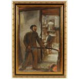 CHABAS, Maurice (1862-1947), "Glasbläser der Manufaktur Daum in Nancy", Öl/Holz, 91,5 x 61, unten