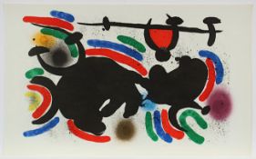 MIRO, Joan, Arbeit aus "Lithograph", Original-Farblithografie, 35 x 57,5, ohne den Mittelfalz,