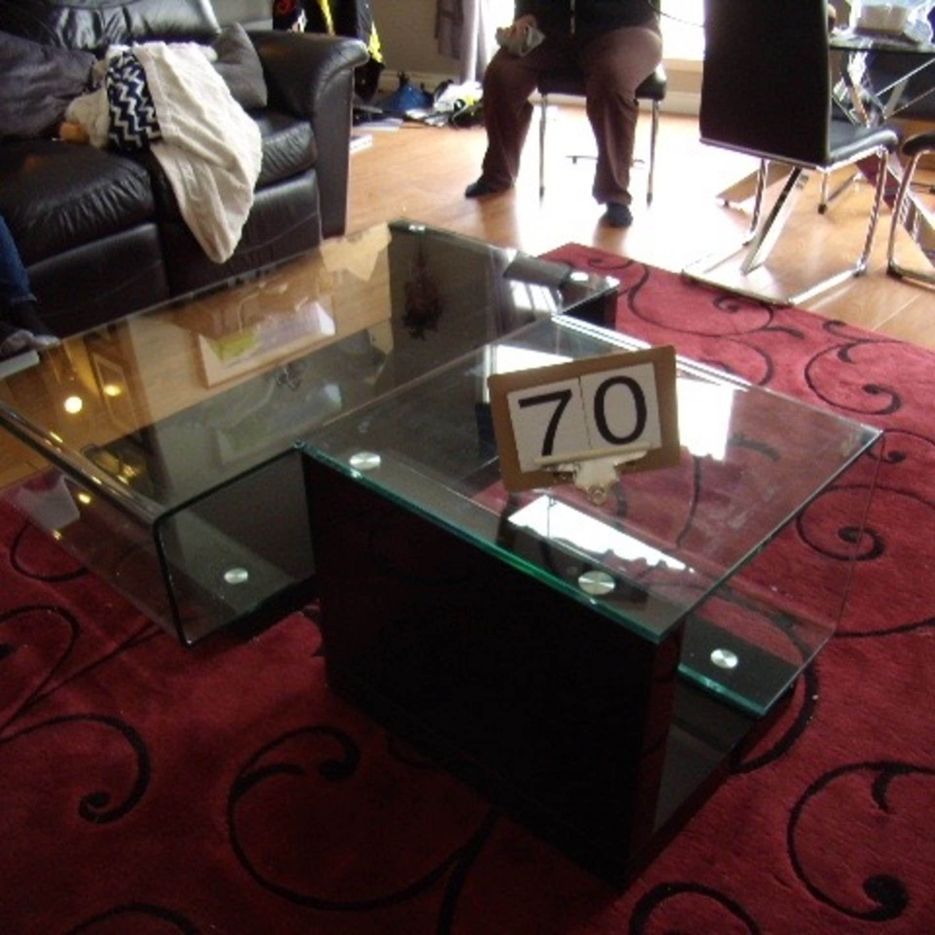 Glass top coffee table & end table - Image 2 of 2