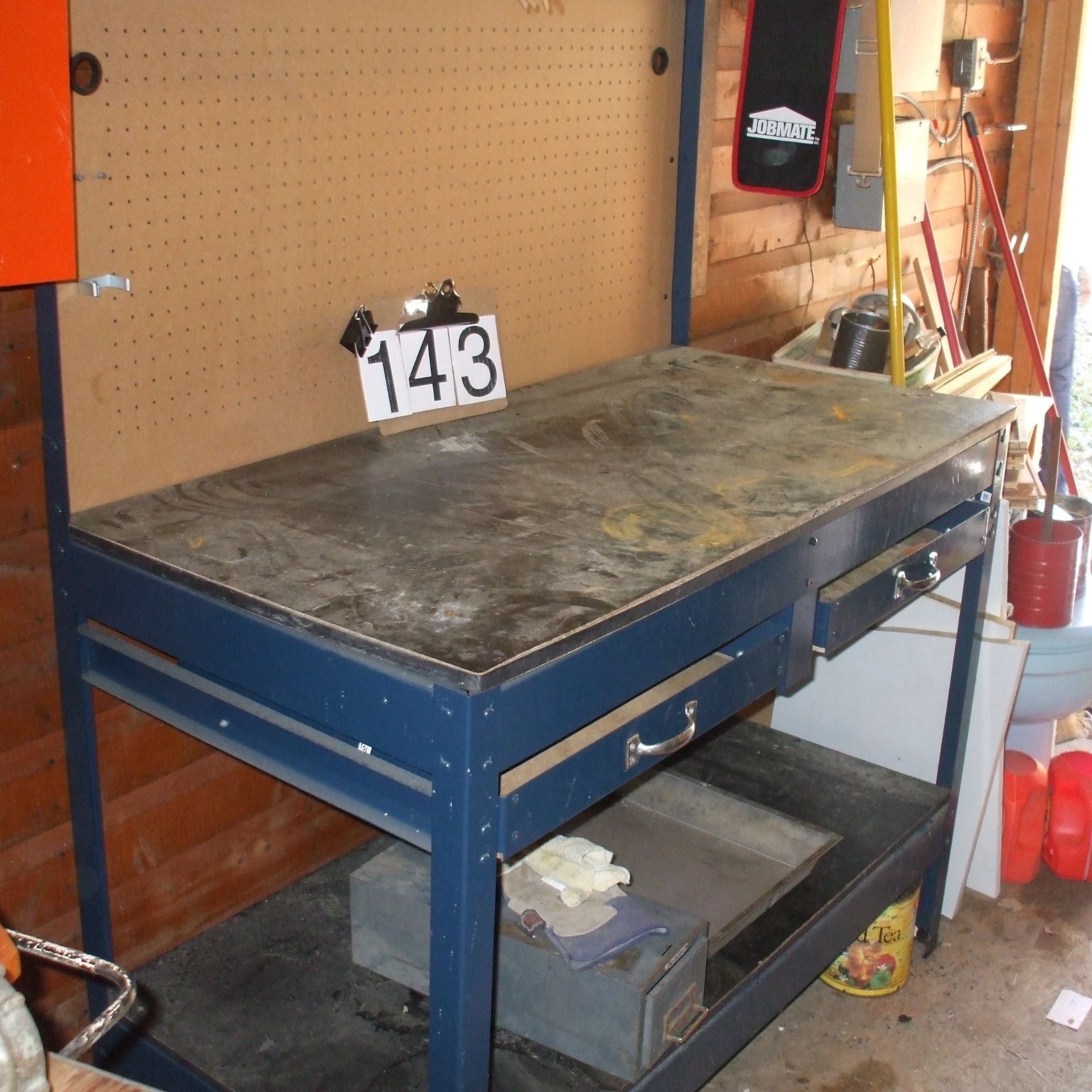 Blue mastercraft work bench