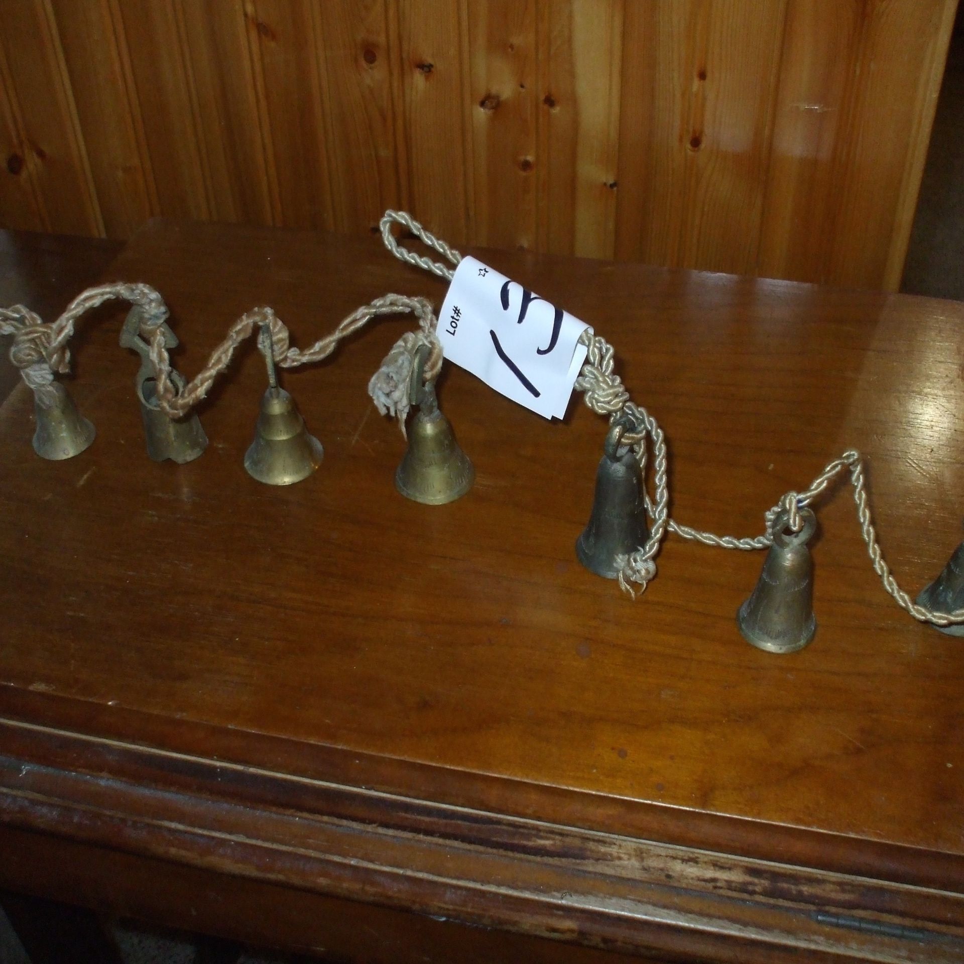 7 Antique brass bells - Image 2 of 2