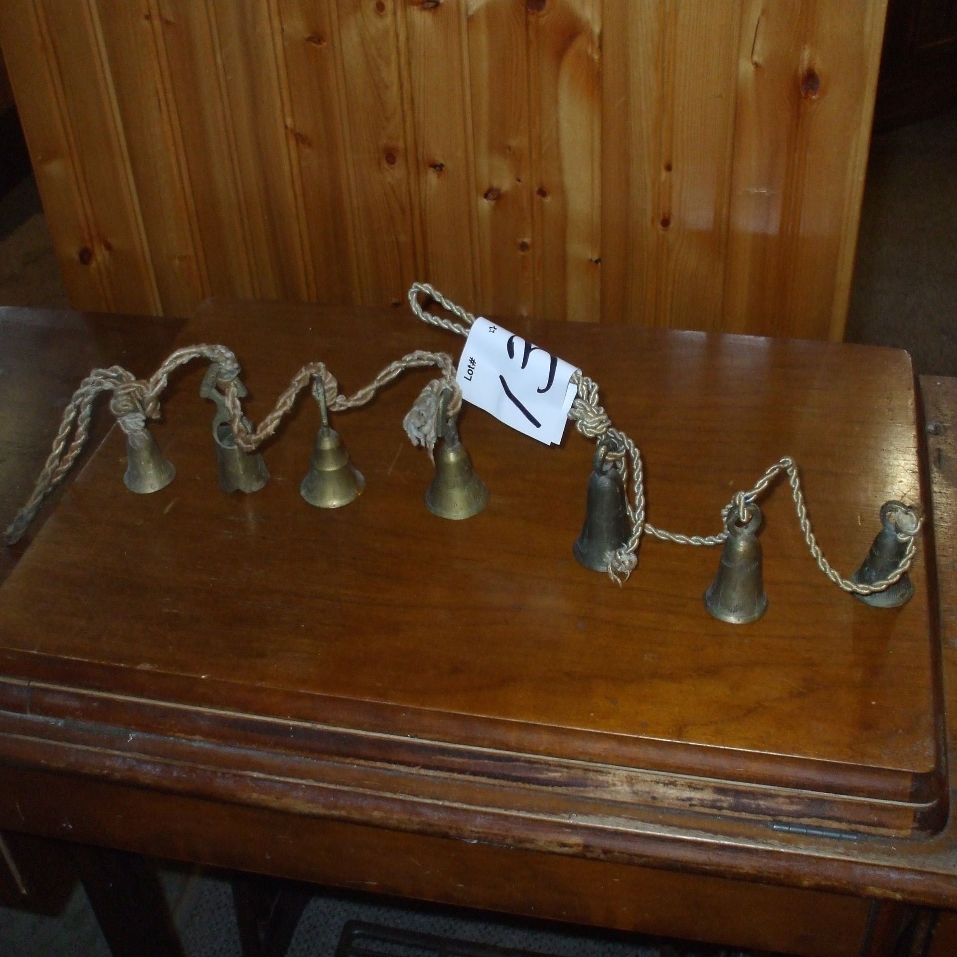 7 Antique brass bells