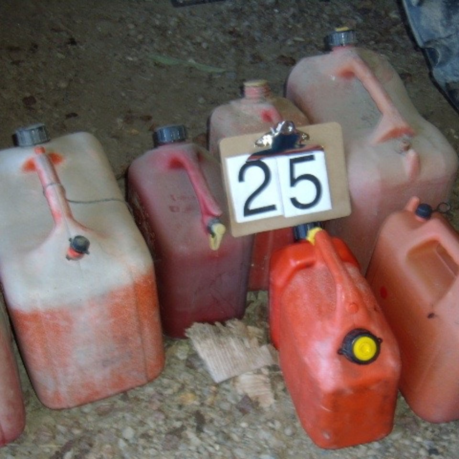 Assortment of plastic Jerry cans