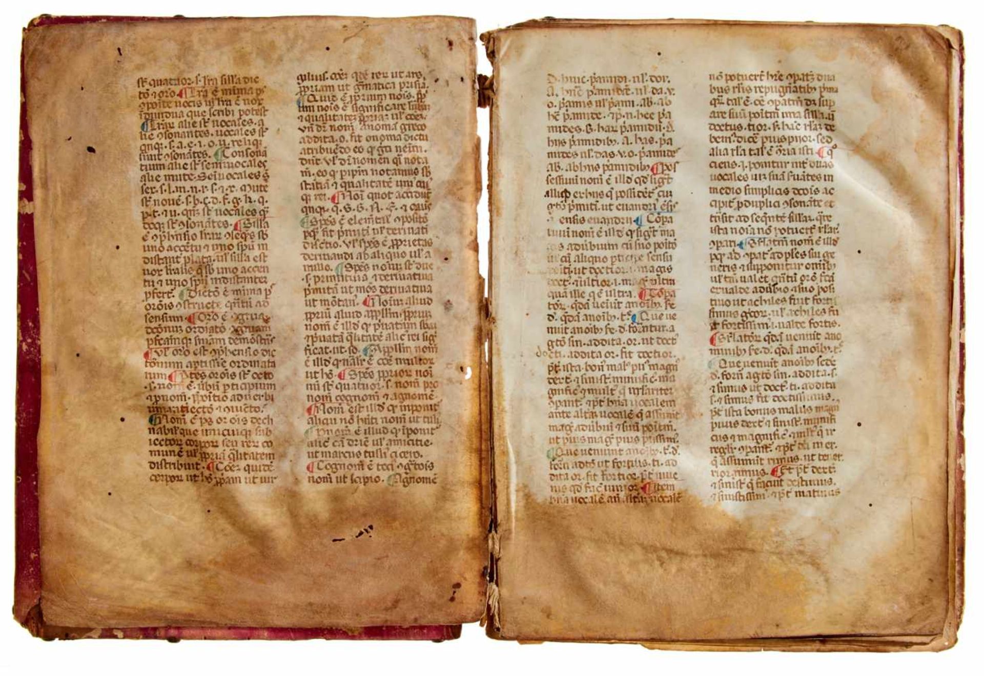 Petrus de Isolella - Grammatica -Lateinische Handschrift auf Pergament. Fragment. Italien (wohl - Bild 3 aus 8