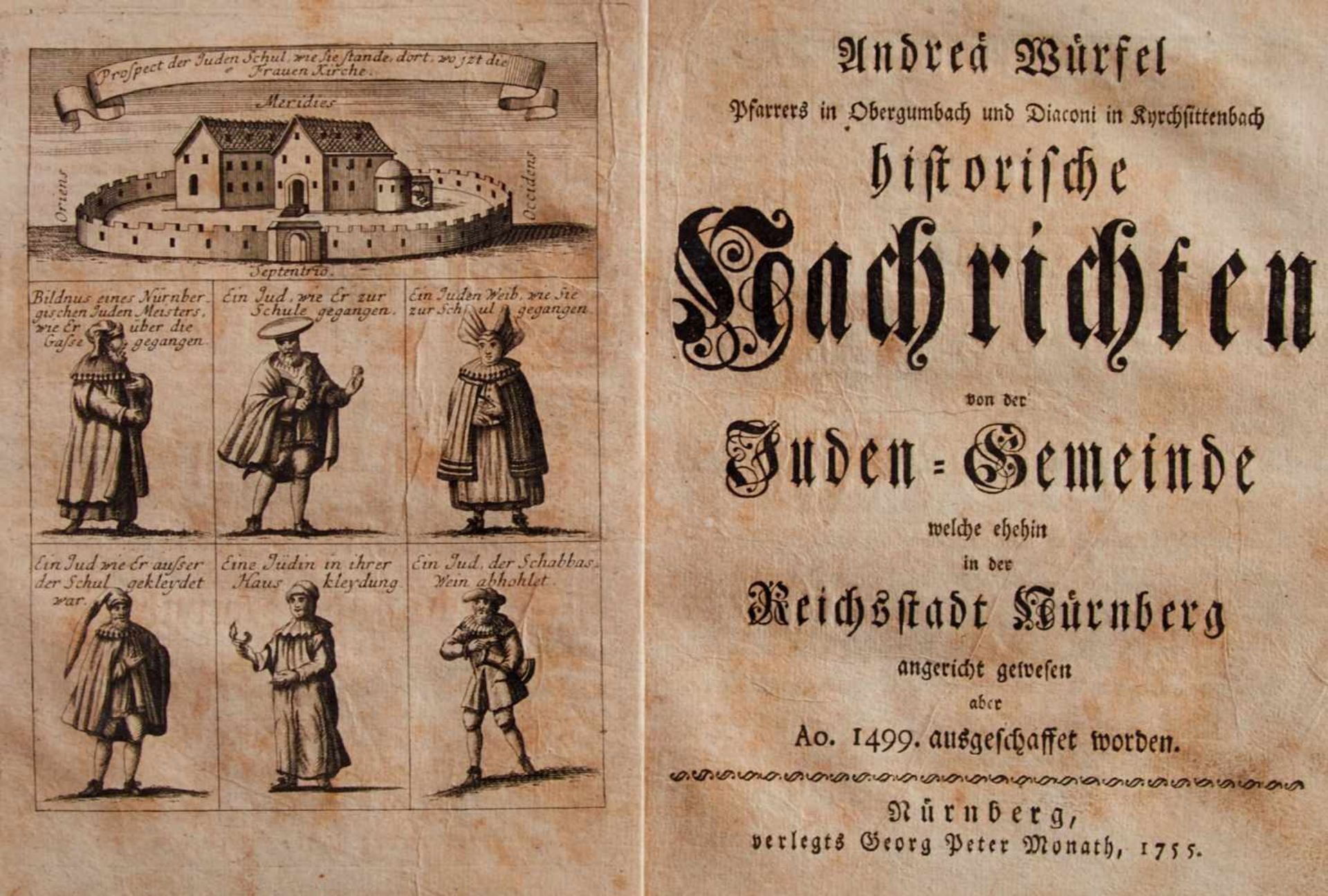Nürnberg - Würfel, A.,Historische Nachrichten von der Juden-Gemeinde welche ehehin in der - Bild 3 aus 3