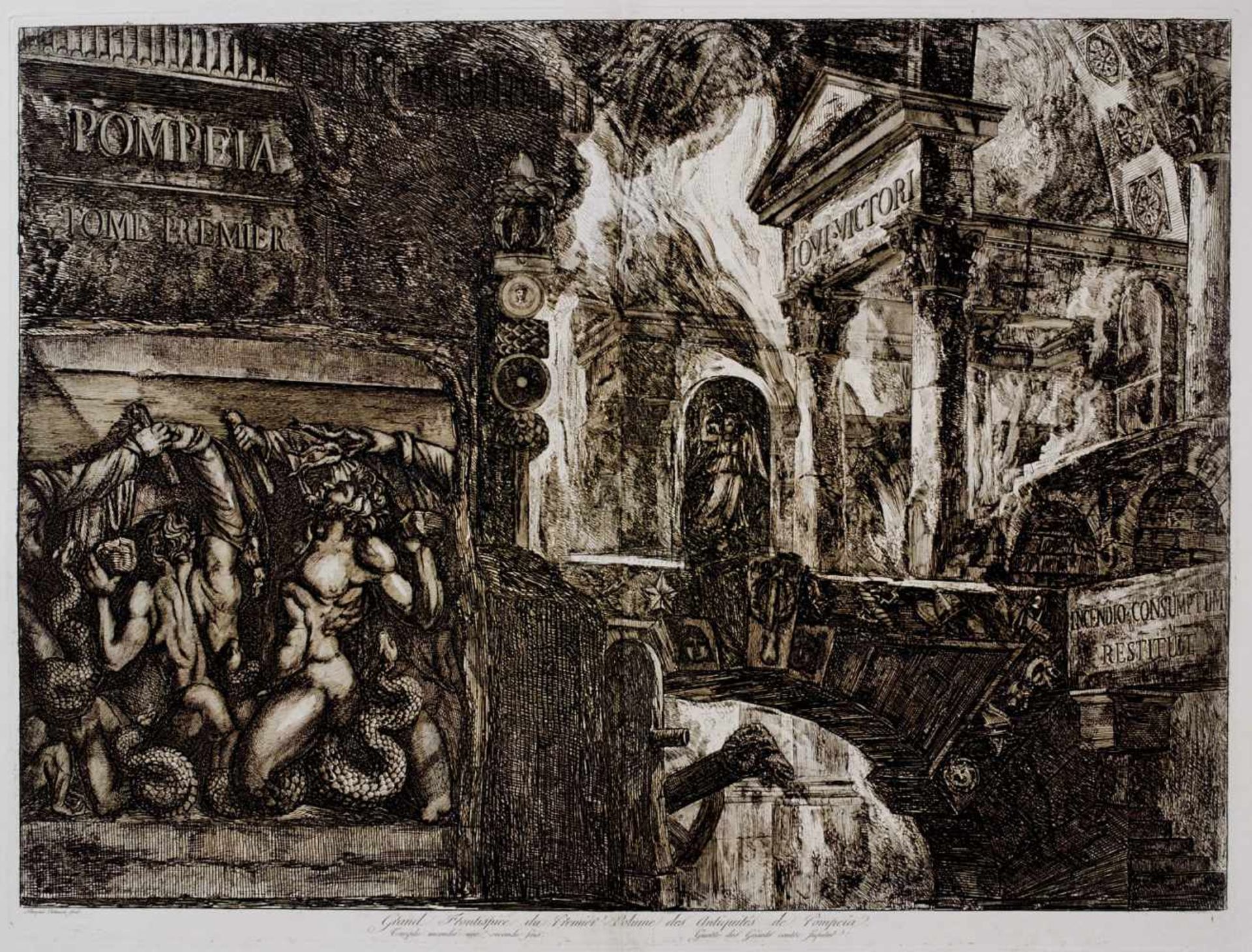 Italien - Pompeji - Piranesi -"Grand Frontispice du Premier Volume des Antiquités de Pompeia".