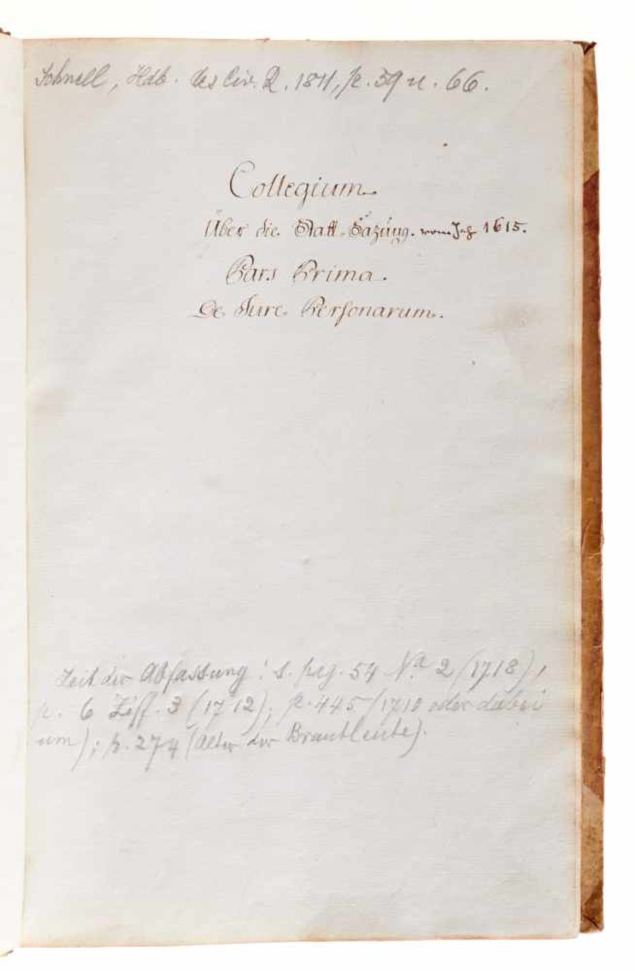 Bern - "Berneri(sc)he Stadt Sazungen".(Rückentitel). Deutsche Handschrift auf Papier. Bern, wohl - Bild 2 aus 4