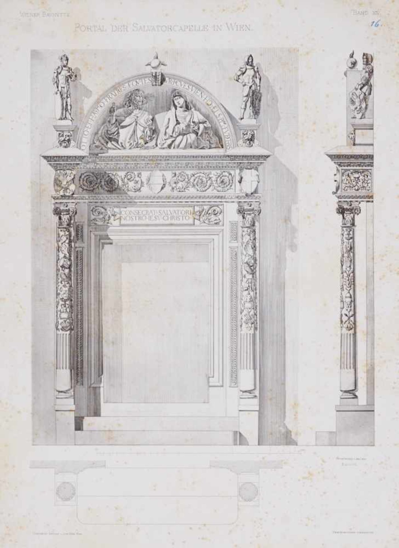 Mitteleuropa - Wiener Bauhütte -Ca. 800 Tafeln in Autographie, Photolithographie und Lichtdruck. - Bild 8 aus 16