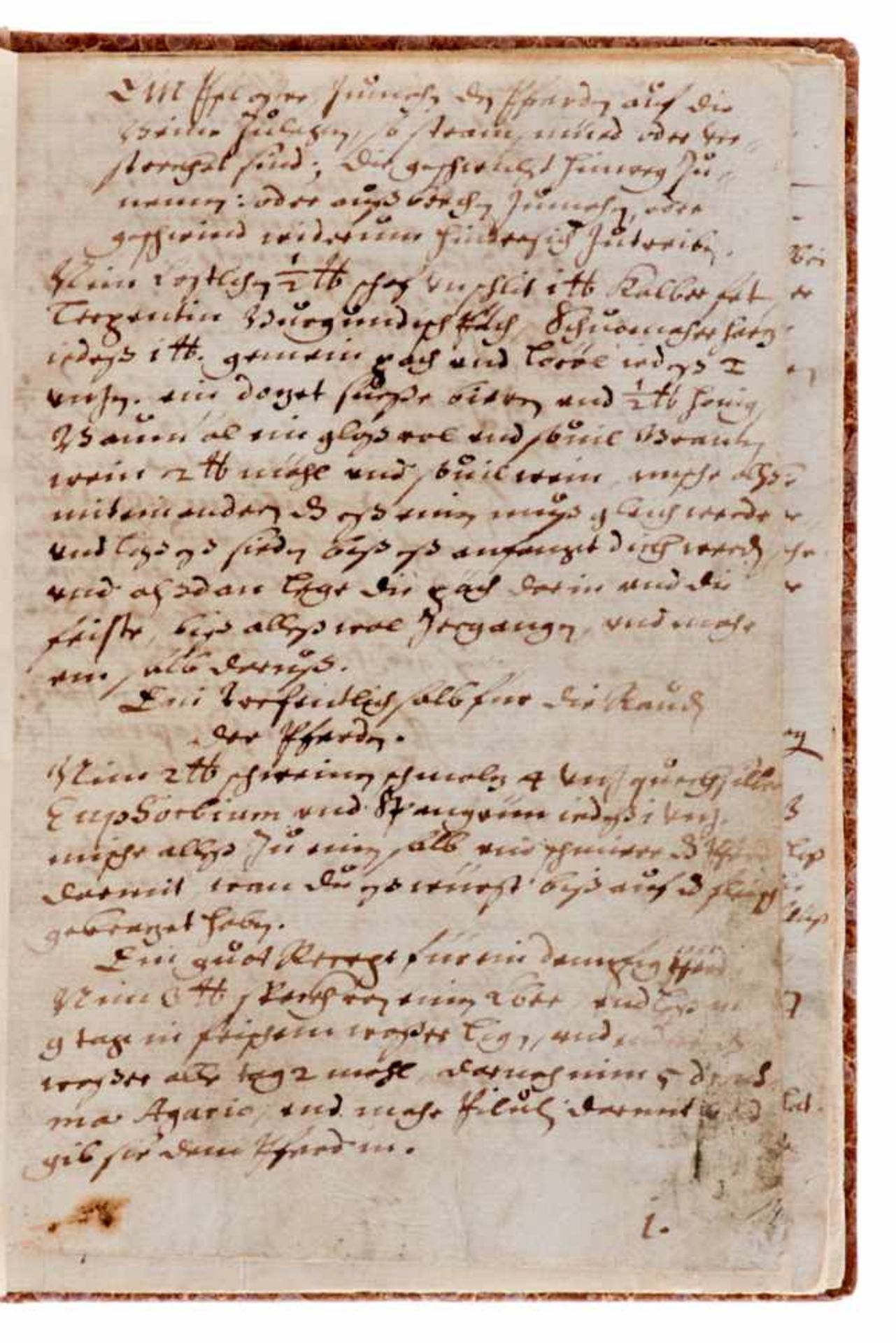 Pferdearzneibuch -Deutsche Handschrift auf Papier. Nicht dat. Deutschland, um 1800. Fragment. 31 Bl. - Bild 2 aus 3