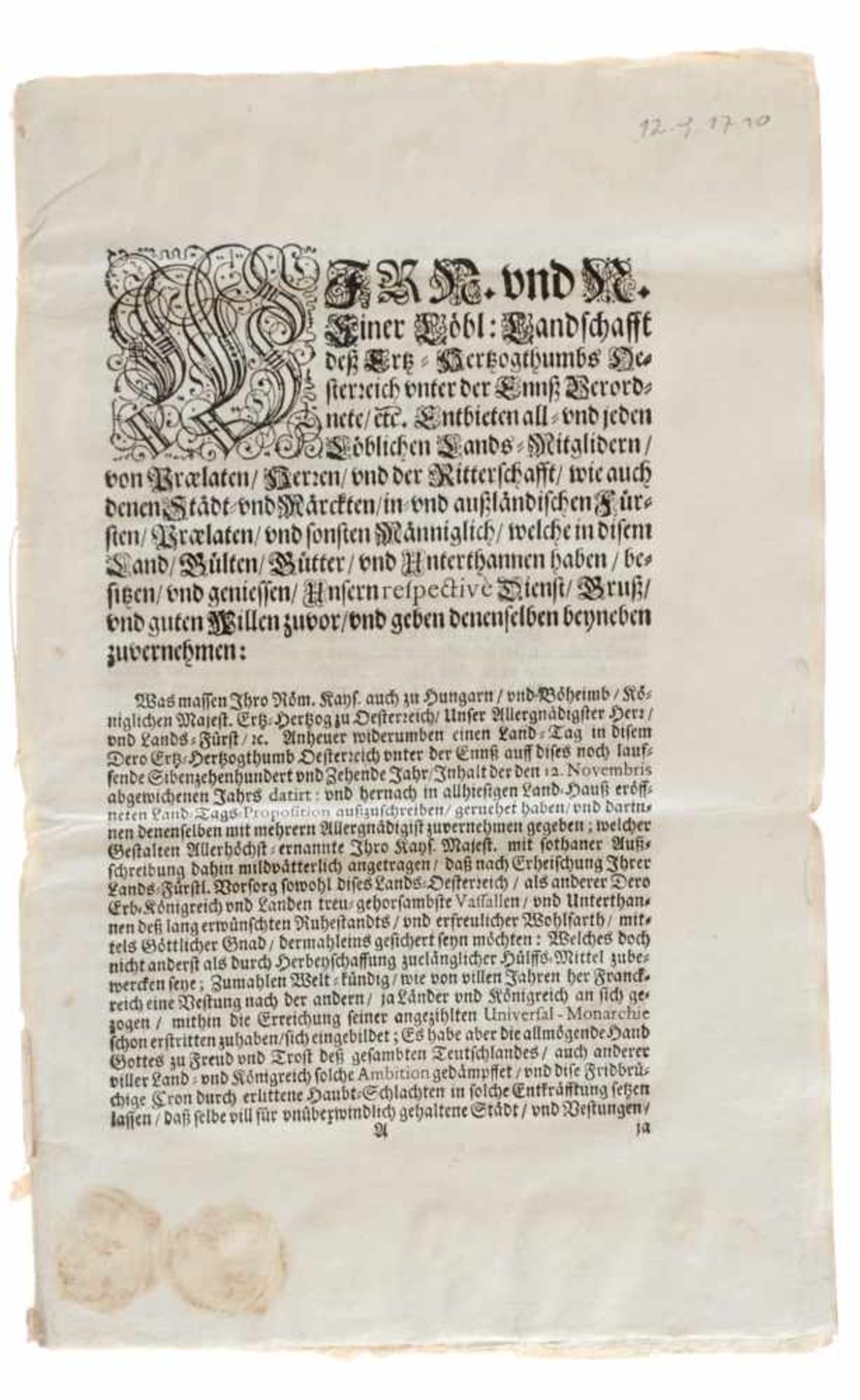 Urkunden - Sammlung -Drei deutsche Urkunden (davon eine auf Pergament) und ein Dekret aus - Bild 2 aus 3